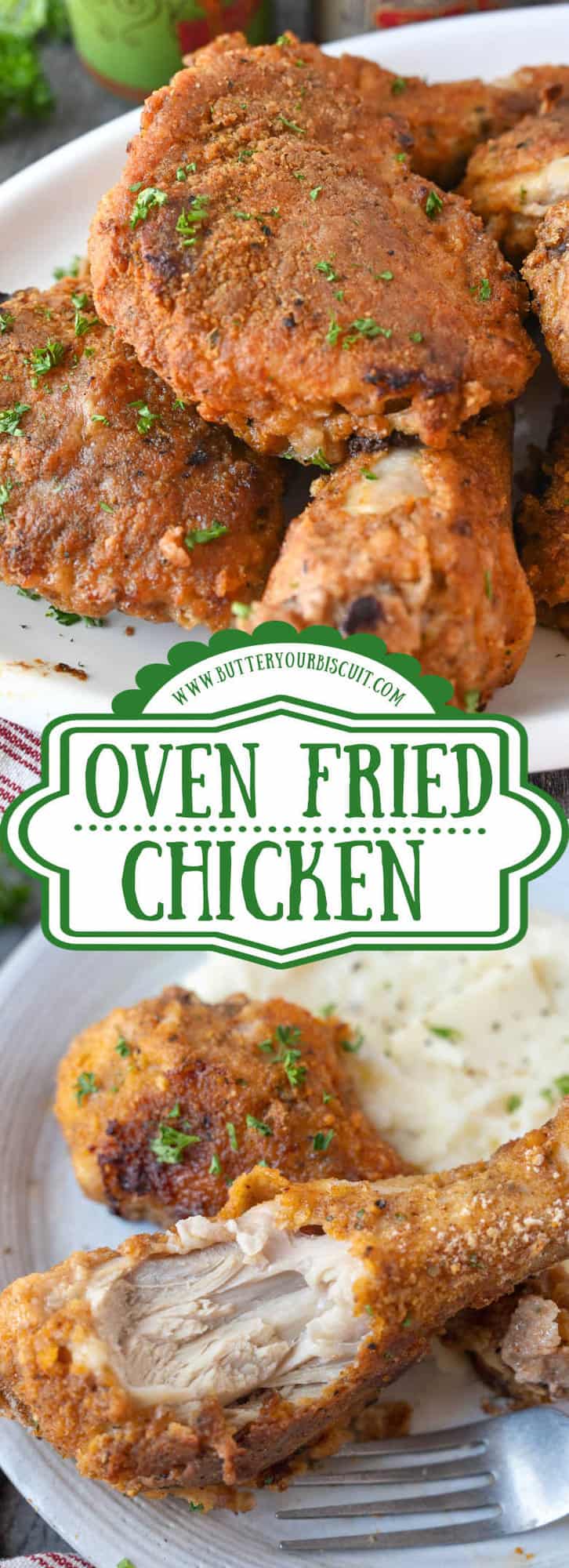Oven Fried Chicken-Southern Style | Butter Your Biscuit
