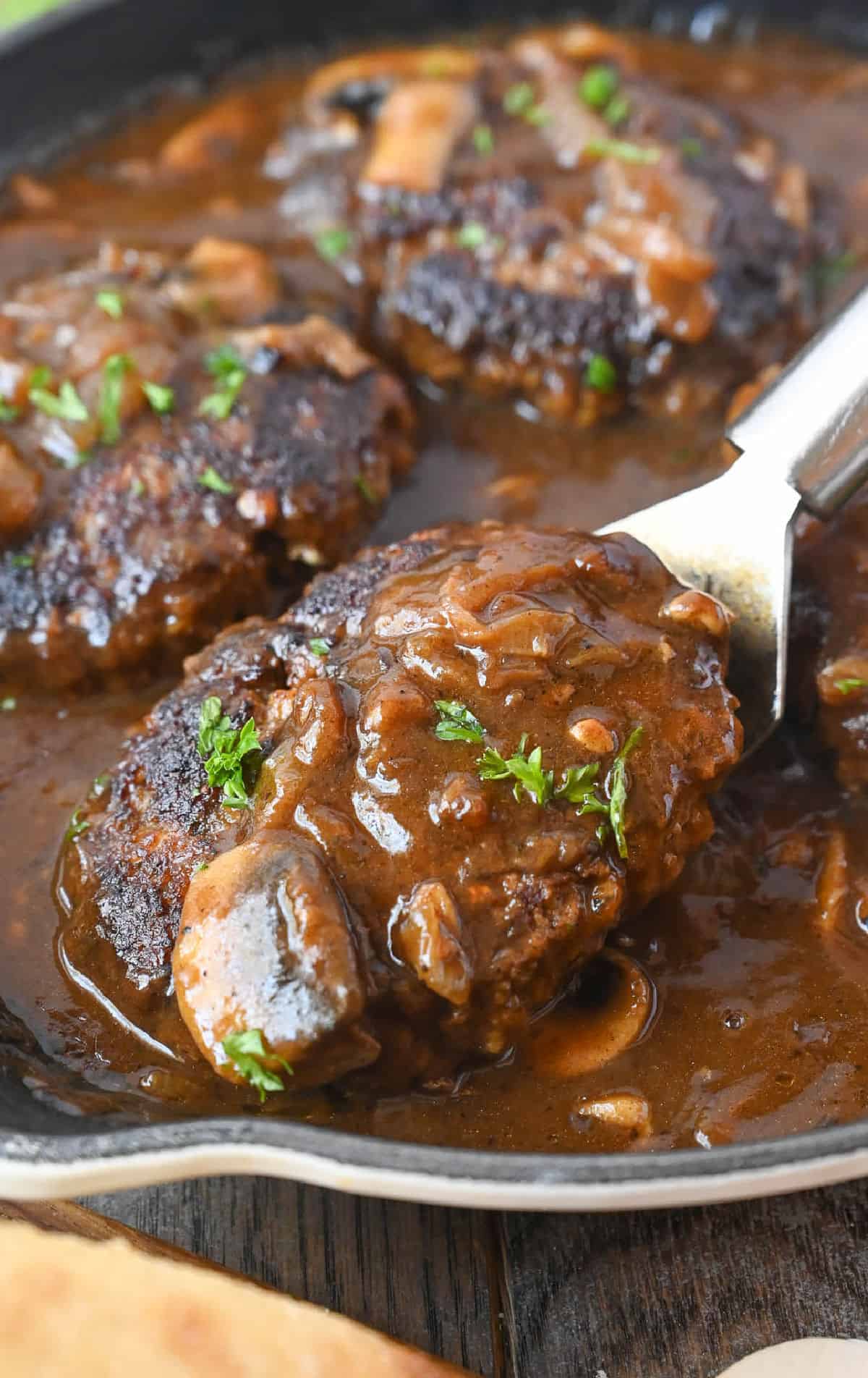 Hamburger Steak Recipe with Onions and Gravy - Add a Pinch