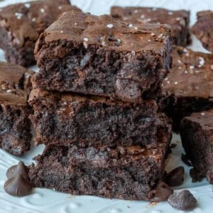 A stack of espresso brownies