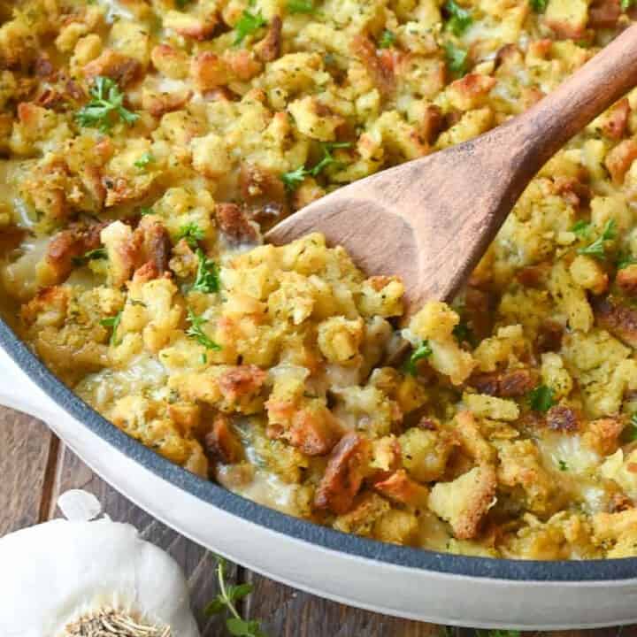 Chicken Stuffing Casserole (No Canned Soup) | Butter Your Biscuit