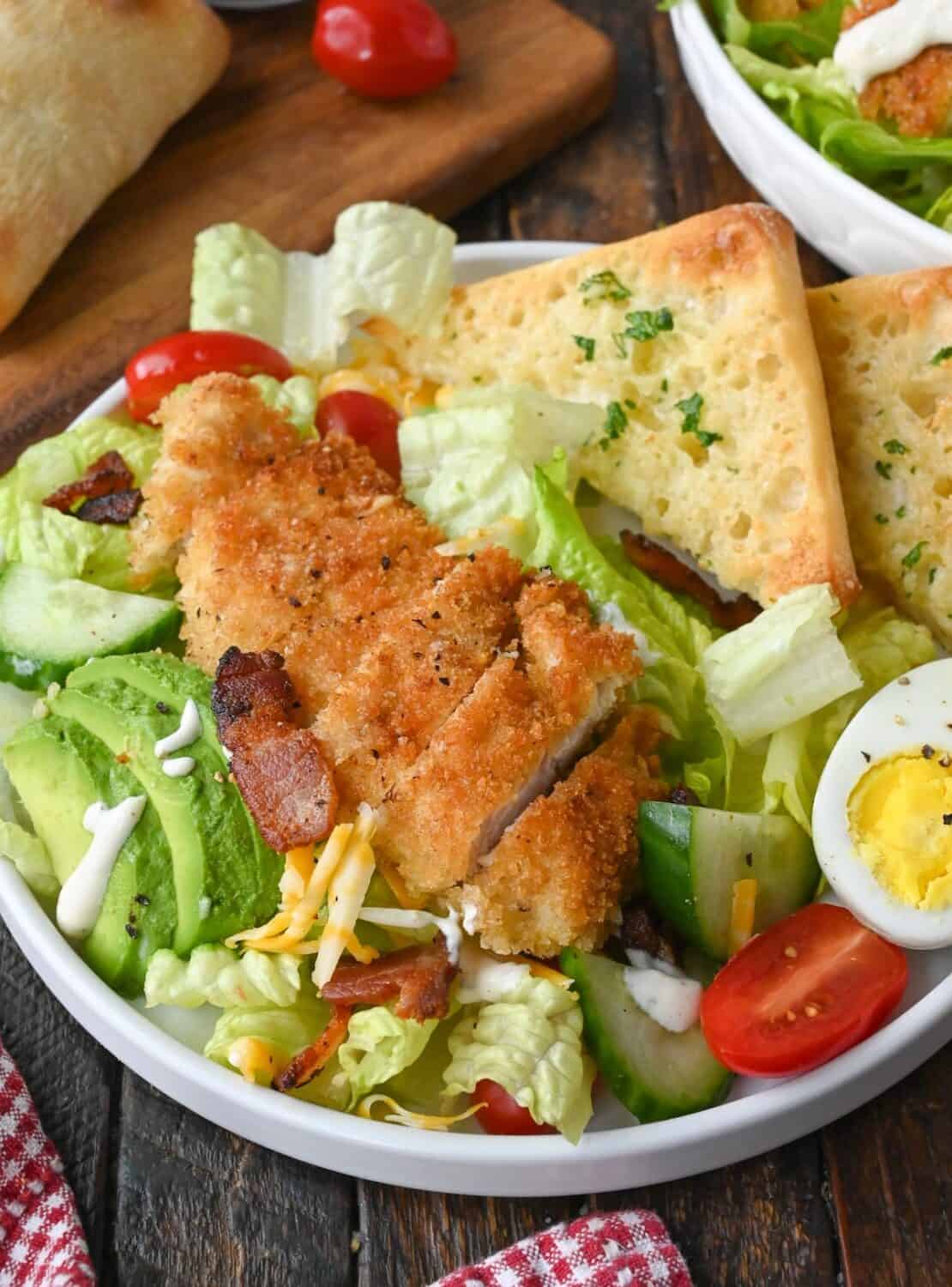 Crispy Chicken Salad with Chipotle Ranch | Butter Your Biscuit