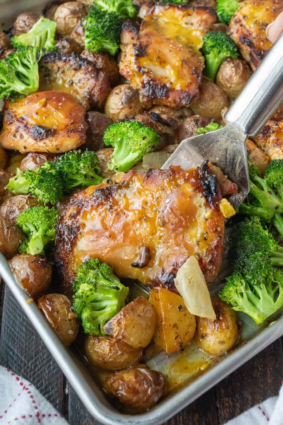 One Pan Honey Mustard Chicken and Vegetables