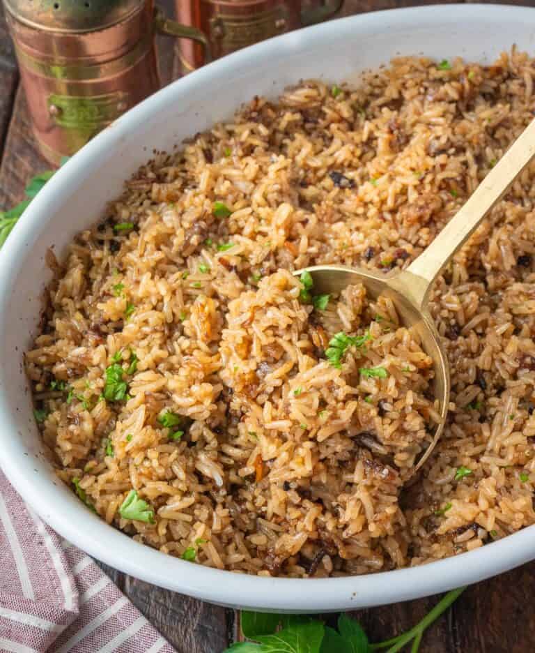 French Onion Rice Bake | Butter Your Biscuit