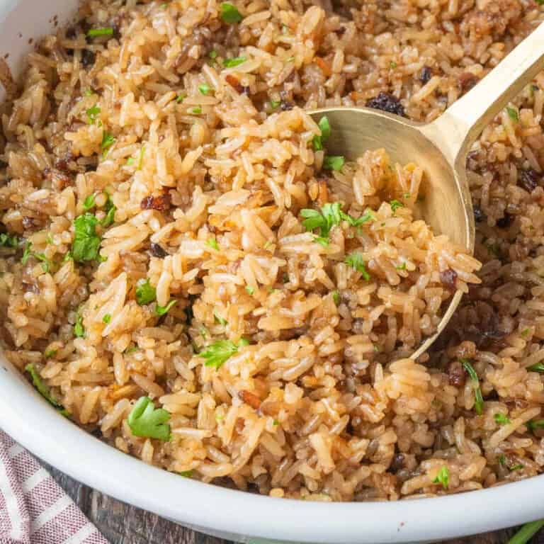 French Onion Rice Bake | Butter Your Biscuit