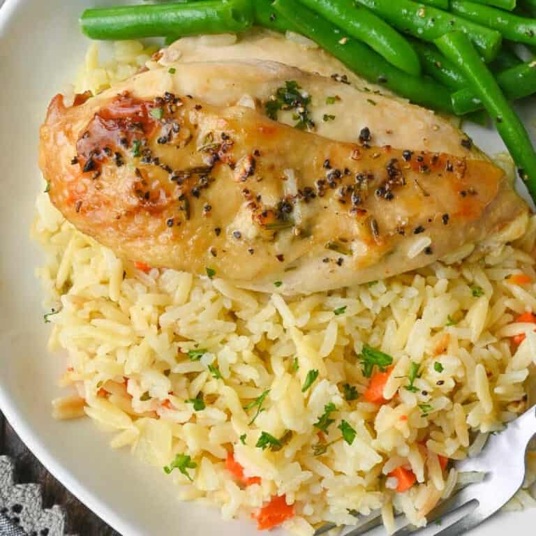 Lemon Herb Chicken Breasts with Rice Pilaf