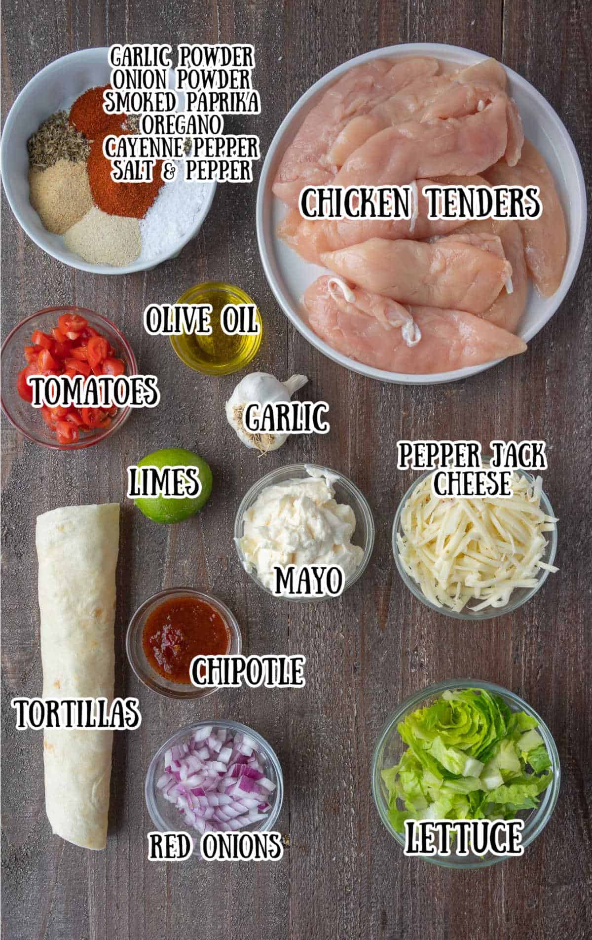 All the ingredients needed for this recipe.