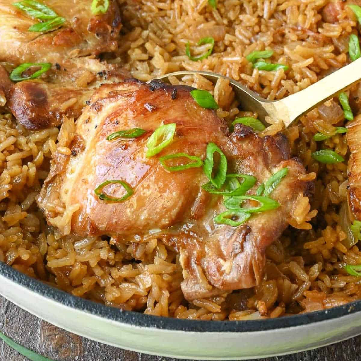 Hibachi Chicken and Rice Bake | Butter Your Biscuit