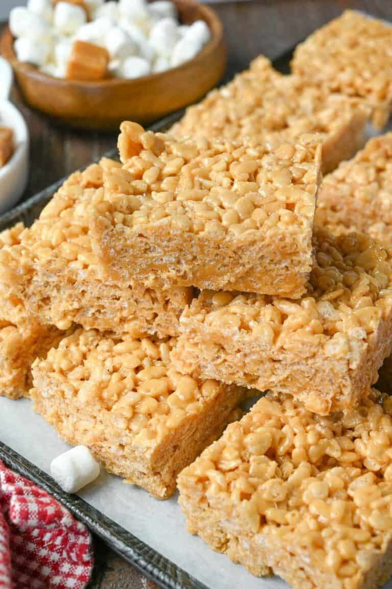 A stack of rice crispy treats.