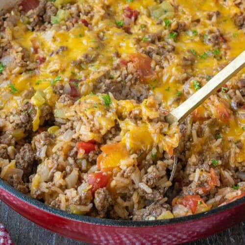 Ground Beef and Rice Skillet | Butter Your Biscuit