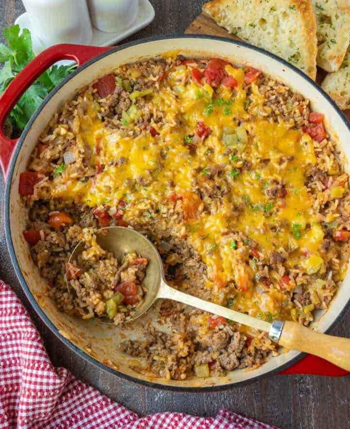 Ground Beef and Rice Skillet | Butter Your Biscuit