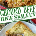 Ground beef and rice skillet pinterest pin