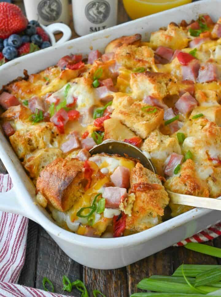 Ham and Cheese Breakfast Strata | Butter Your Biscuit