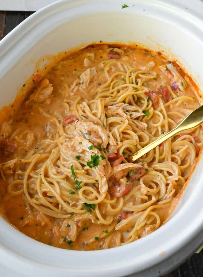 Crockpot Chicken Spaghetti