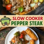 Slow cooker pepper steak pinterest pin