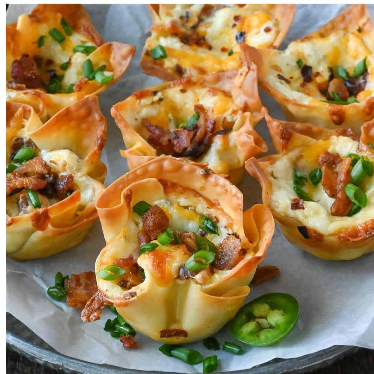 Party appetizers on a platter.