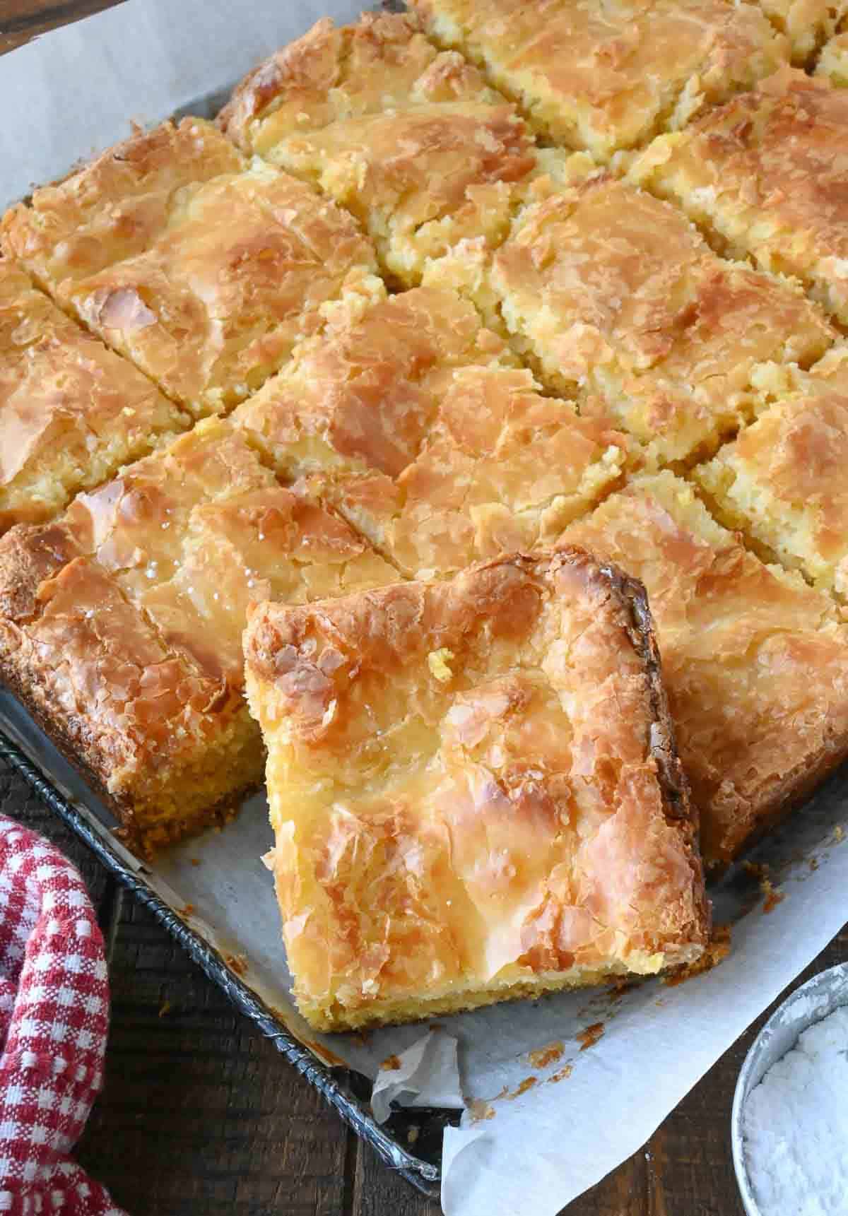 Butter bars cut into squares.