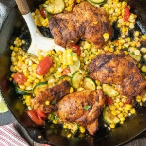 Stirring a pot of cilantro lime chicken.