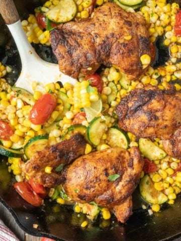Stirring a pot of cilantro lime chicken.