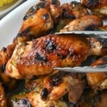 Pinterest graphic for soy garlic chicken wings.