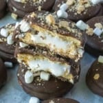 Pinterest graphic featuring ritz smores cookies.