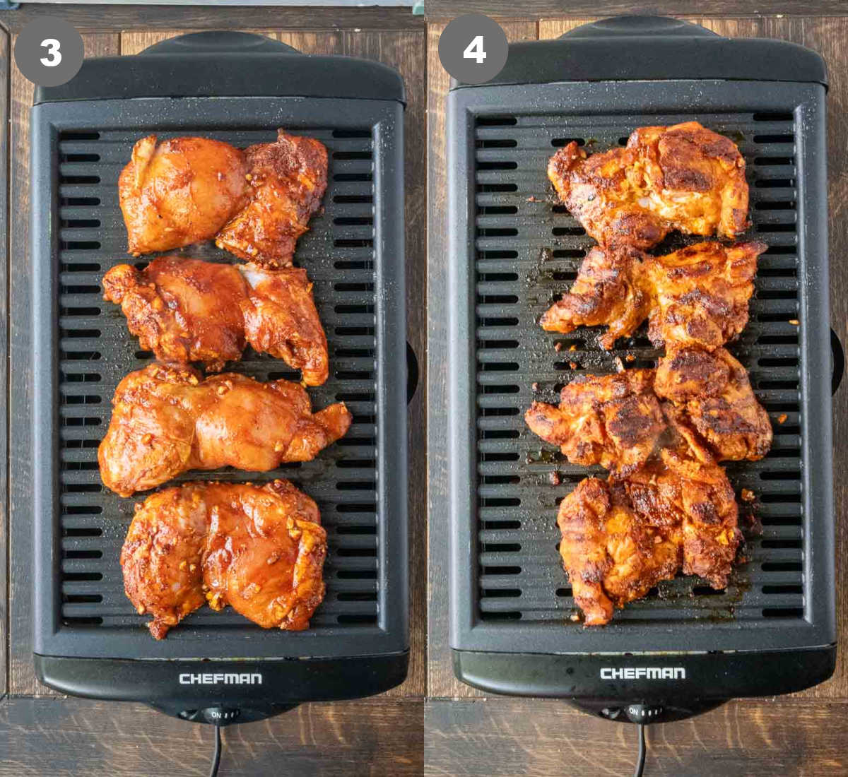 Paprika chicken grilled on a grill.
