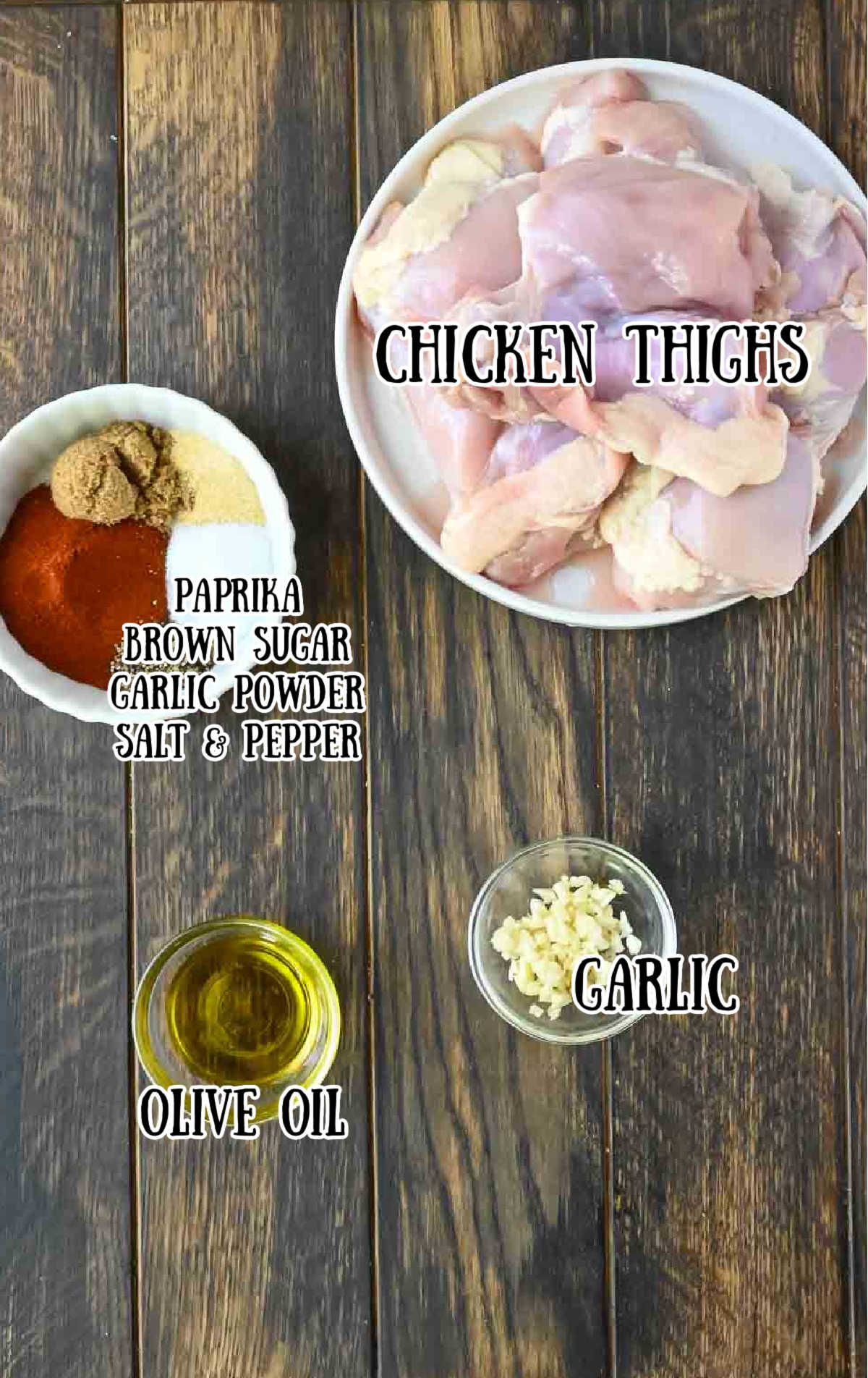 All the ingredients for this paprika chicken.