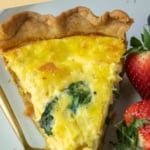 Sausage spinach quiche pinterest pin.