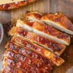 Pinterest graphic featuring air fryer BBQ chicken.