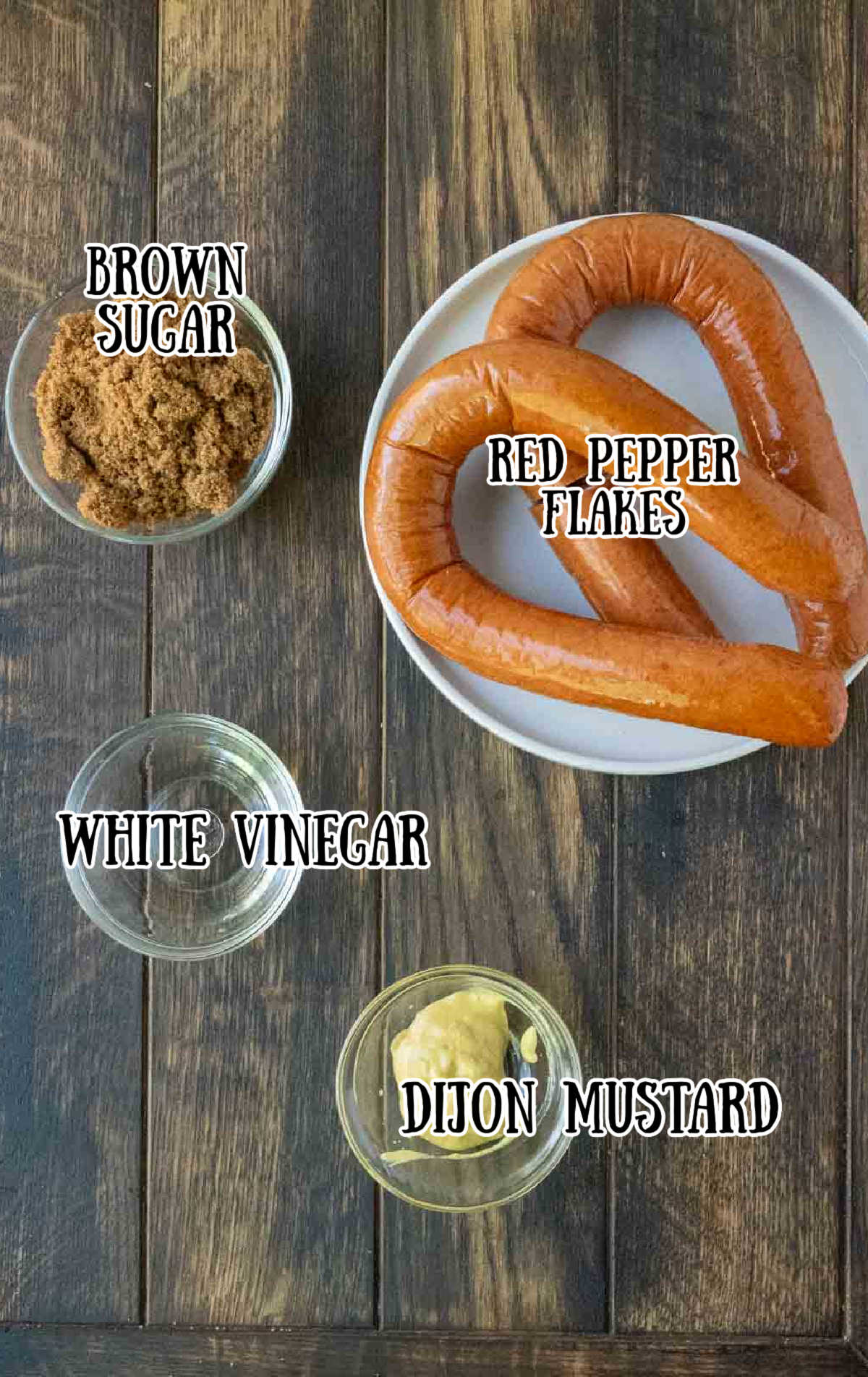 All of the ingredients needed for these kielbasa bites.