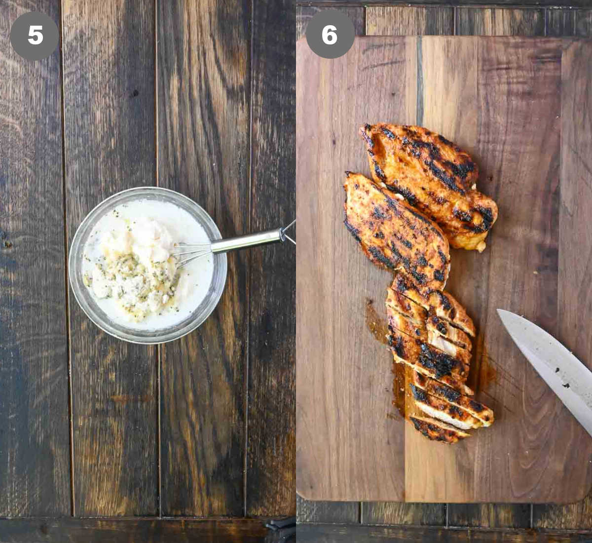Steps 5 and 6 for southwestern chicken salad.