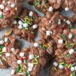 Pinterest graphic featuring crockpot christmas candy.