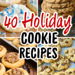 Four cookie recipes a sugar cookie, molasses, pecan and chocolate chip.