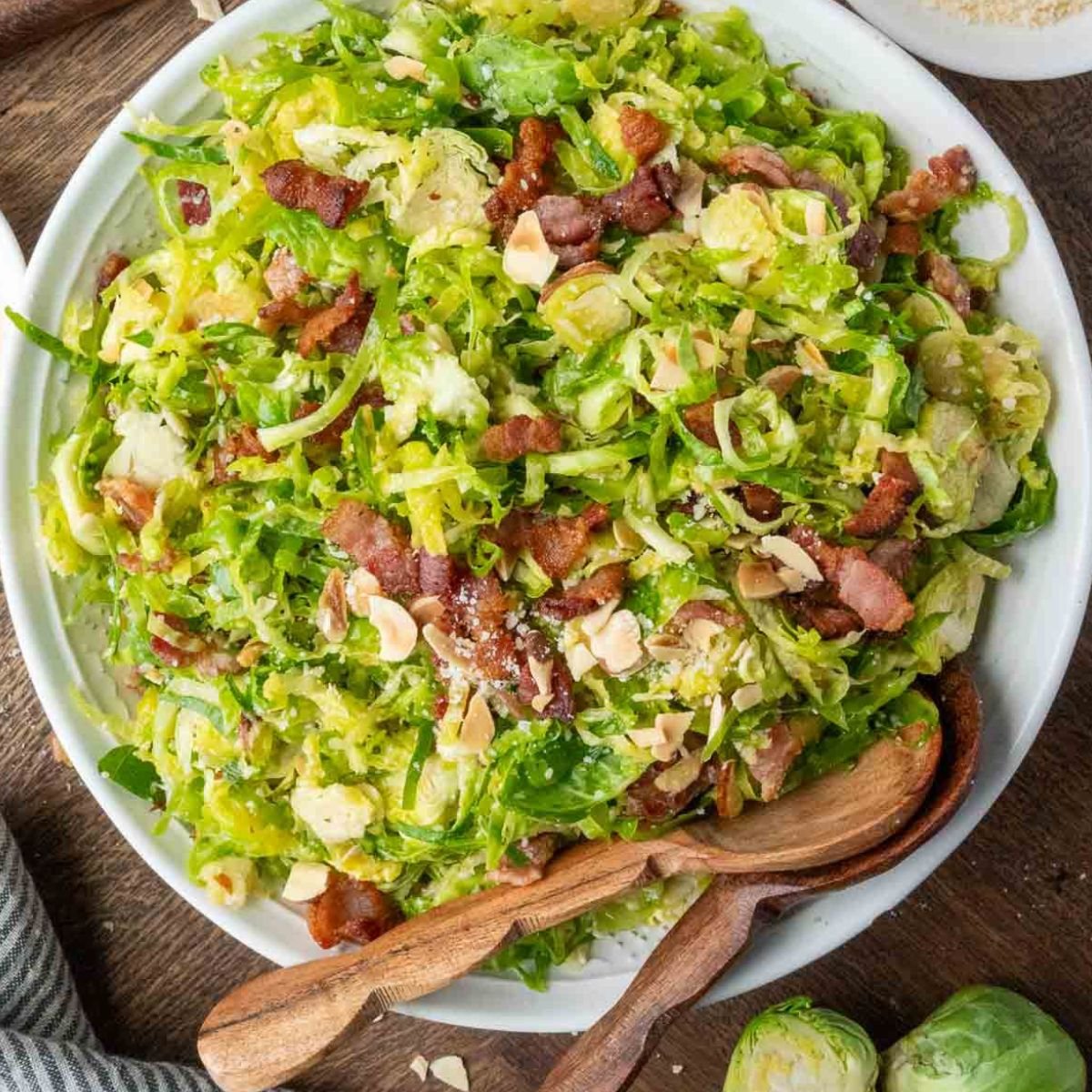Brussels sprouts salad in a bowl.