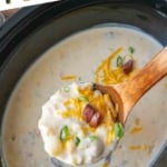 Pinterest graphic featuring kielbasa potato soup.
