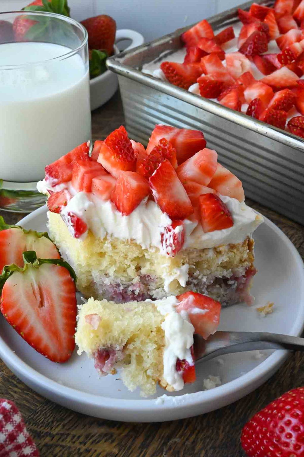 Strawberry Whipped Cream Cake - Butter Your Biscuit