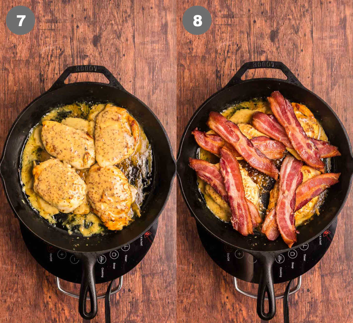 Steps 7 and 8 for alice springs chicken.