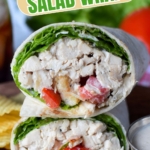 Chicken Caesar salad wrap pinterest pin.