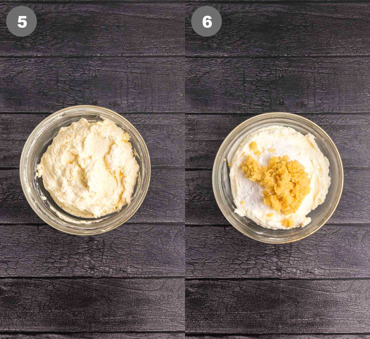 Steps 5 and 6 for making sunshine cake.