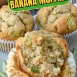Pinterest graphic featuring banana and zucchini muffins.