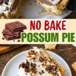 Pinterest graphic featuring possum pie recipe.