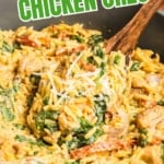 Pinterest graphic marry me chicken orzo recipe.