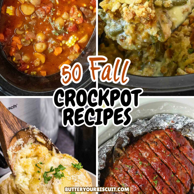 Four crockpot recies os a soup, casserole, potatoes and meatloaf.